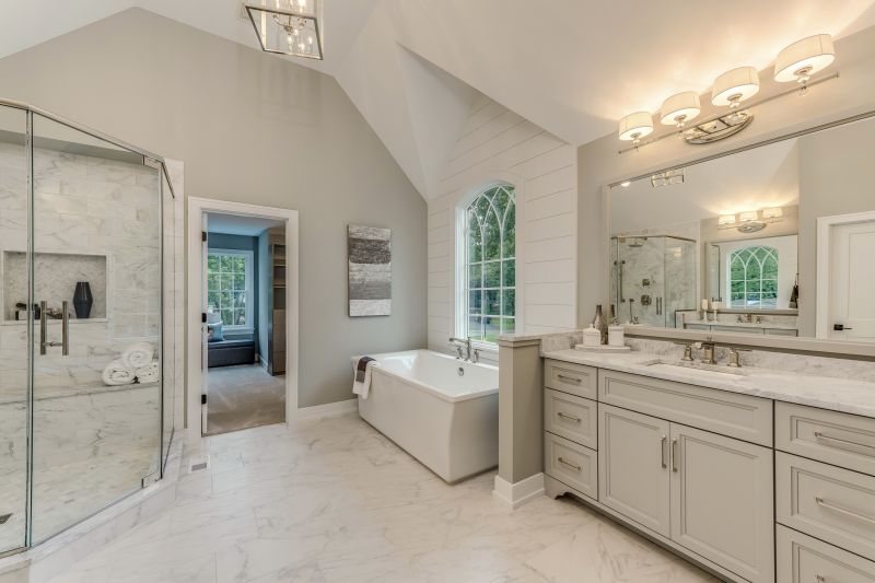 Marble Flooring in Master Bathroom